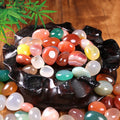 Crystal HZ Black tumble stones agate stone price fire jewelry with
