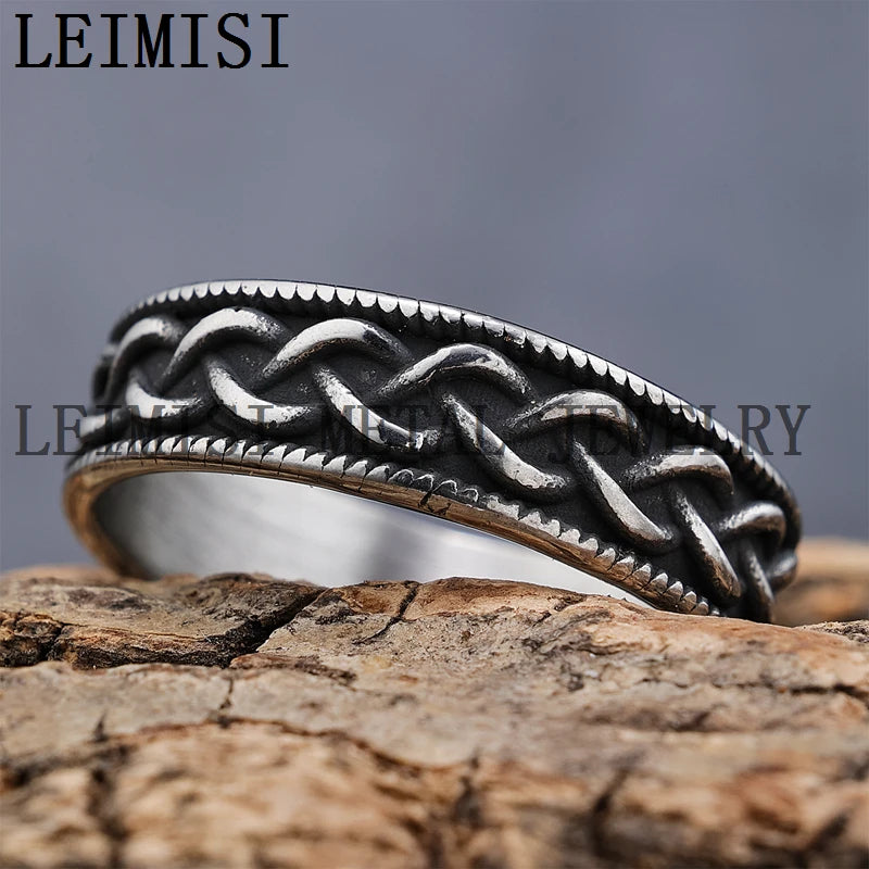 Mens' Stainless Steel Irish Knot of Love Strength Knot Fashion Titanium Steel Jewelry Band Ring