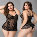 Plus Size Women Sexy Seductive Slimming Body Lingerie Lace Corset Bustier Tops With Thongs