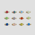 New Fine Real 14K Gold Filled Opal Stone 12 Birthstone Sterling Silver 925 Charms Connector for Jewelry Making