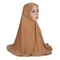 Big Size Malaysia Muslim Instant Hijab Scarf With Rhinestones Islamic Headscarf Hats Armia Pull on Headwrap Ramadan Hijabs
