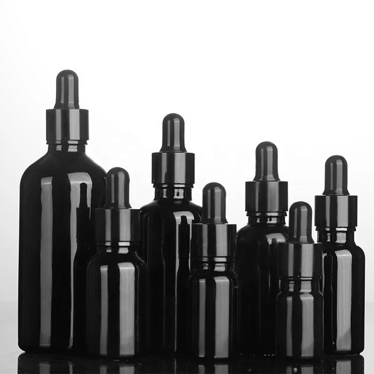 High End 5mL 10mL 15mL 20mL 30mL Black Glass Essential Oil Bottle 50mL 100mL Dropper Bottle