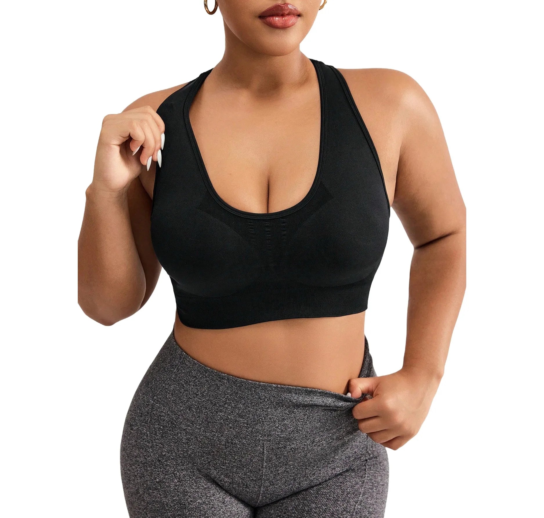 2026 Customized LOGO Women's Yoga Sport Bra Seamless Plus Size High Support Quick Dry Crossback Fitness Workout Running Nude
