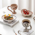 Solhui Handmade Retro Ceramic Irregular Shaped Storage Tray Trinket Creative Splash-ink Dessert Cake Plates
