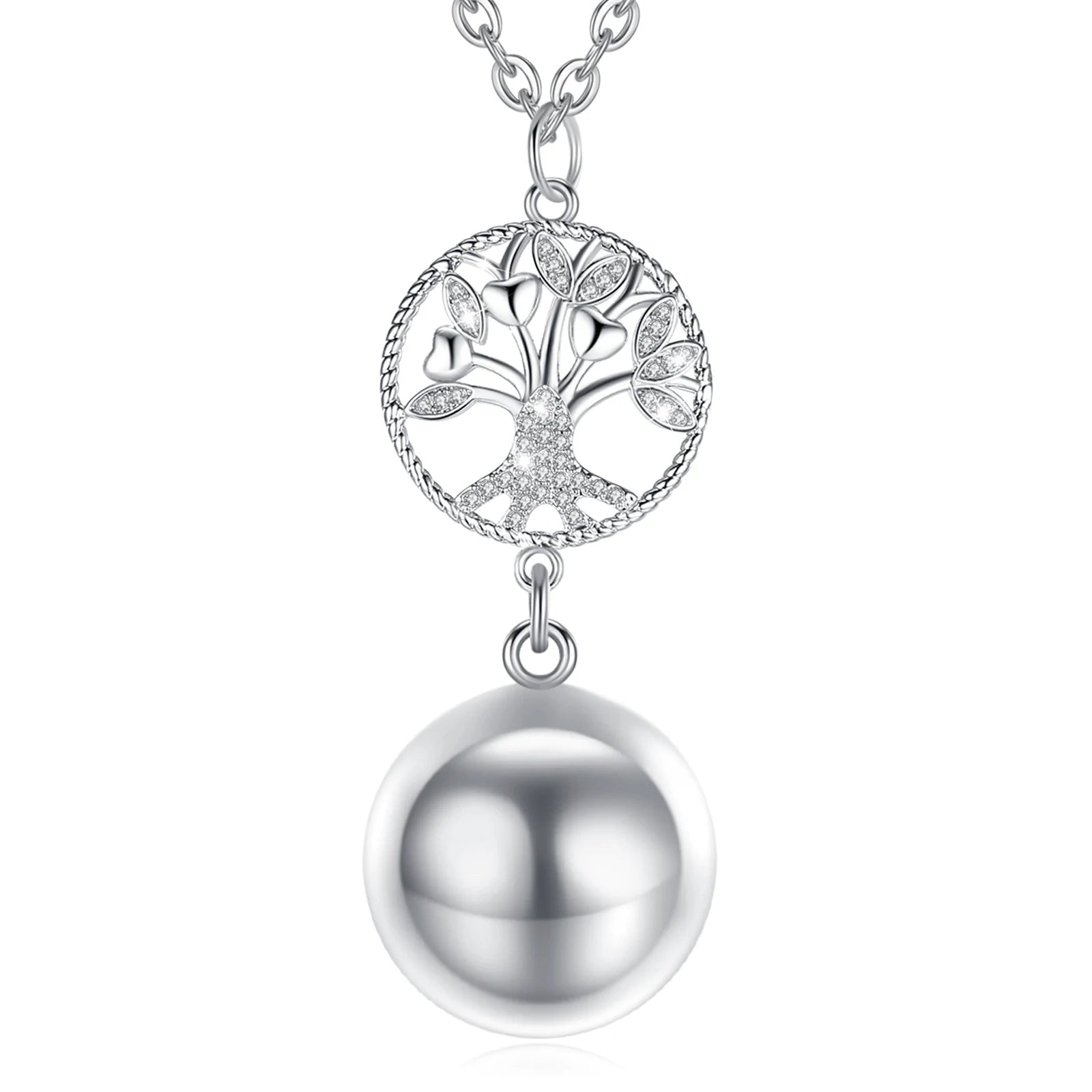 Tree of Life Harmony Ball Music Chime Ball Pendant Necklace for Pregnancy Women