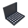 3-6cm Acrylic square Transparent Glass Cover Jewelry Bare Stone Box Storage Display PU Leather Tray With Lid Sample Box Storage