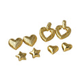Unisex Heart Shape Stainless Steel & Zinc Alloy 14K Gold Plated Fashion Earrings for Gift