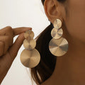 2024 Fashion Jewelry Minimalist Earrings with Women's Metallic Style Design Geometric Circular Fashion 18k Gold Drop Earrings