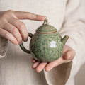 Retro Celadon Ceramics Teapot With Filter Chinese Small Pot Kung Fu Teaware Single Pot Tea Infuser Loop-handled Teakettle