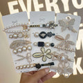 Wholesale Various Styles Korean Fashion Hairpins Crystal Colorful Acrylic Pearl Hair Clips Set for Women Hairpins Set for Girls