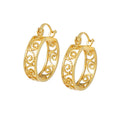 E-49 Xuping Fashion Dubai Gold Women Jewelry Filigree Hoop Earrings