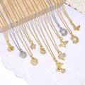 NZ1495 Chic Mini Dainty 18k Gold CZ Pave Cupid's Arrow Dog Paw Print Ladybird Charms Chain Bijoux Femme Ladies Necklace 2023