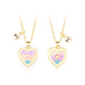 AA016283 2pcs/set Best Friends Necklace Heart in Heart Pendant Glitter Matching Necklace for Best Friends