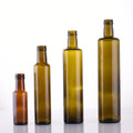 Dark Green Bulk Edible Cooking Oil Bottles 250ml 500ml 750ml 1 Liter Square Storage Glass Bottles Empty Olive Oil Containers