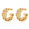 Wholesale 18k Gold Plated C Shaped Earrings Women 316L Stainless Steel Fashion Jewelry Cuff Earrings Simple Girls Earrings