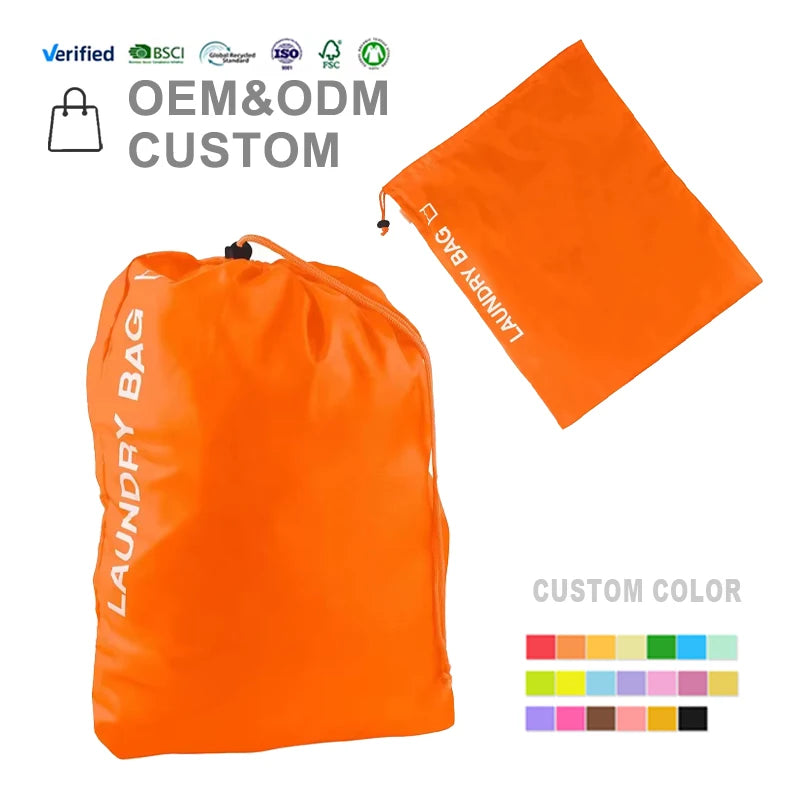 Wholesale Customized Reusable Cheap Polyester Nylon Laundry Drawstring Bag MegaBDM