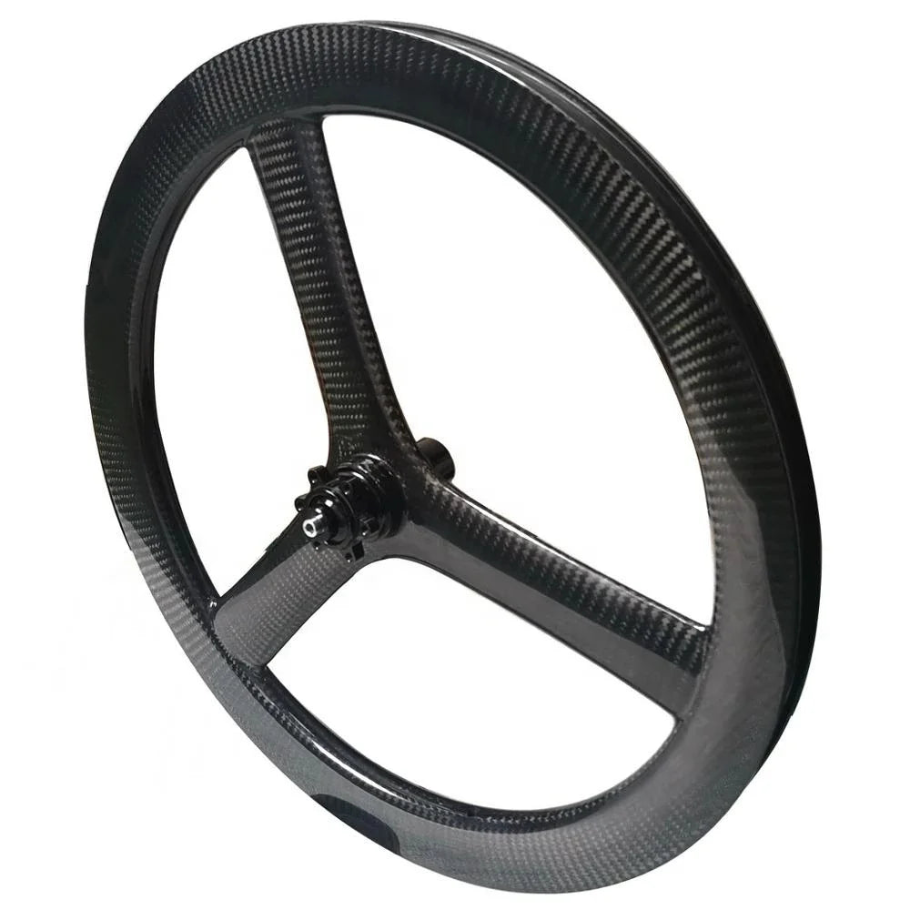 Tri Spokes 20 Inch 451mm Tubeless Folding Bike High End 20'' Aero 451 Carbon Bike Wheelset Disc Brake v Brake Wheel