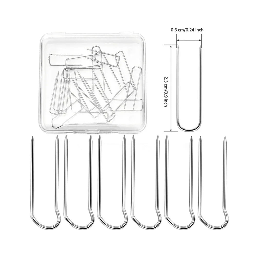 High Quality 23mm 100Pcs Stainless Steel Silver Durable Eco-Friendly Straight Quilting Needle Sewing Fabric Craft Jewelry Making