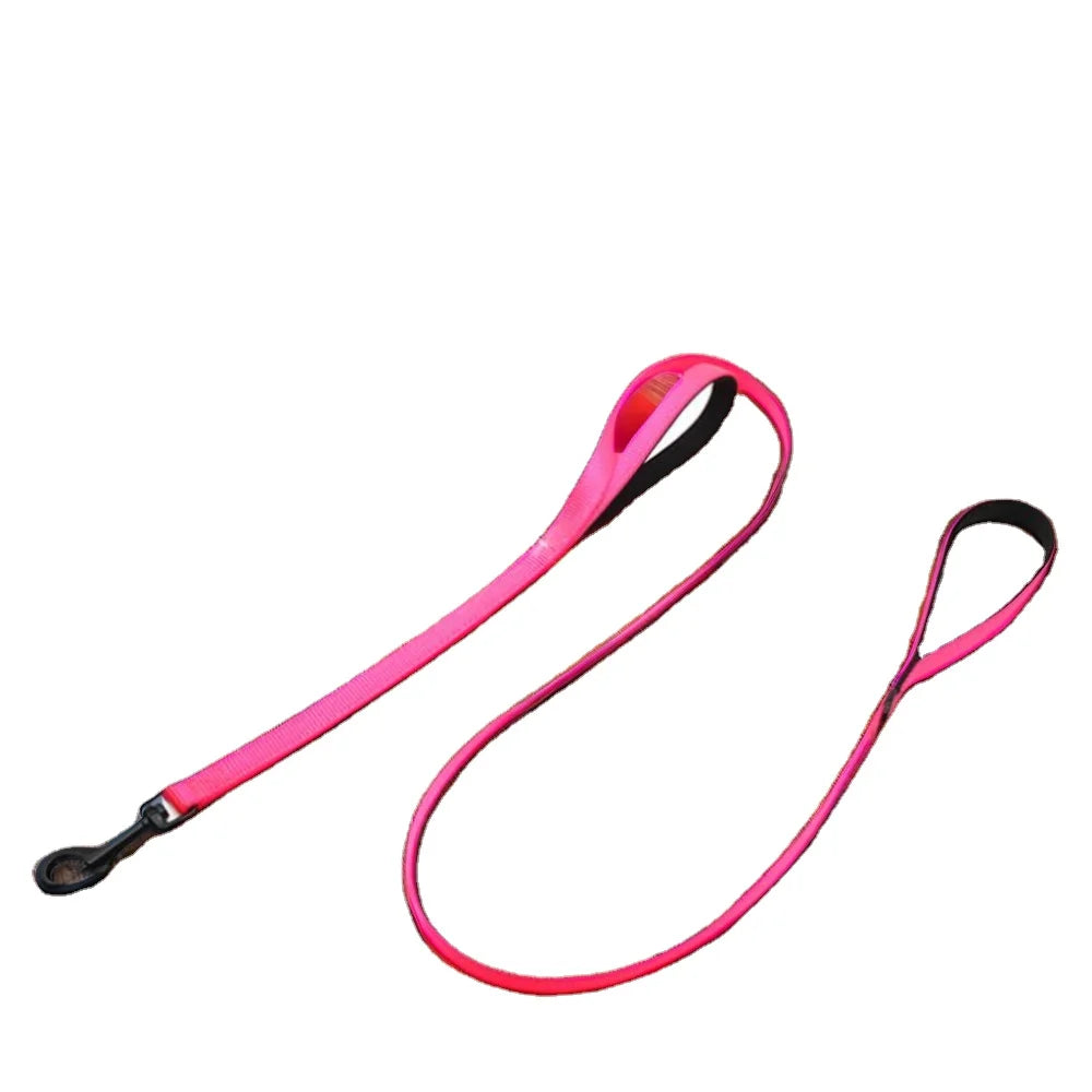 Wholesale Small Size Heavy Duty Multifunction Polyester Cotton Webbing Reflective Double Handles Dog Walking Training Rope Leash