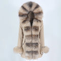OFTBUY 2023 Women's Waterproof Winter Jacket with Natural Real Fox Raccoon Fur Hood Detachable Long Parkas Outerwear