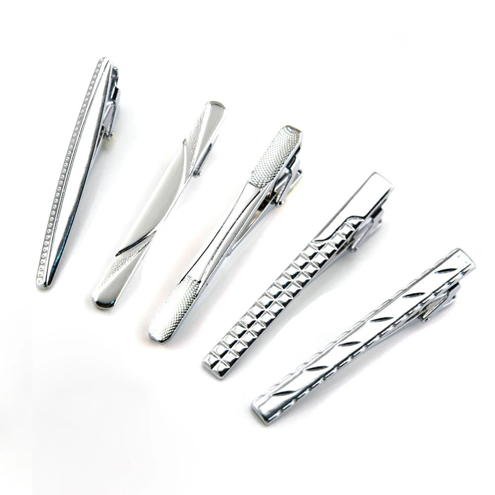Men's Practical Tie Clip New Fashion Style Metal Simple Bar Clasp Iron Bowtie Clasp Tie Pin Gift Accessory