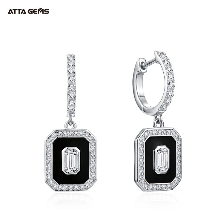 Fine Jewelry D Color VVS Clarify Moissanite Gemstones 18k Gold Plated Earrings Ring 925 Sterling Silver High Quality Gift