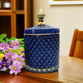 Wholesale Luxury 10oz Empty Glass Candle Jars Lid Blue Wedding Eco-Friendly Durable Soy Wax Candle Making Includes Gift Box