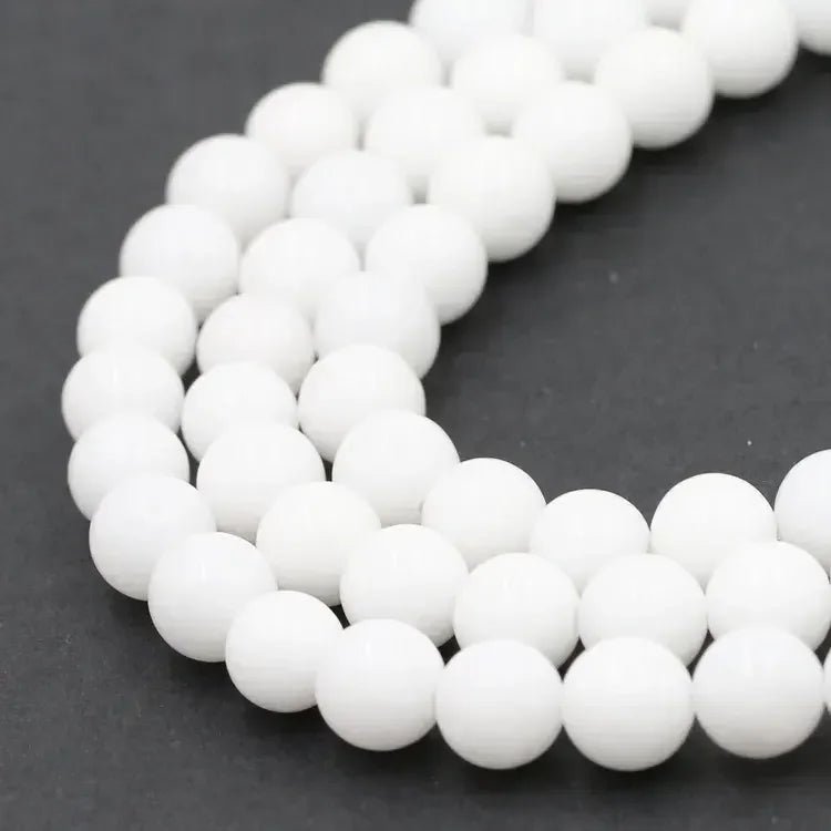 Wholesale Loose Round Gemstone 6mm 8mm 10mm12mm  White Ceramic Matte Stone Beads for Jewelry Making