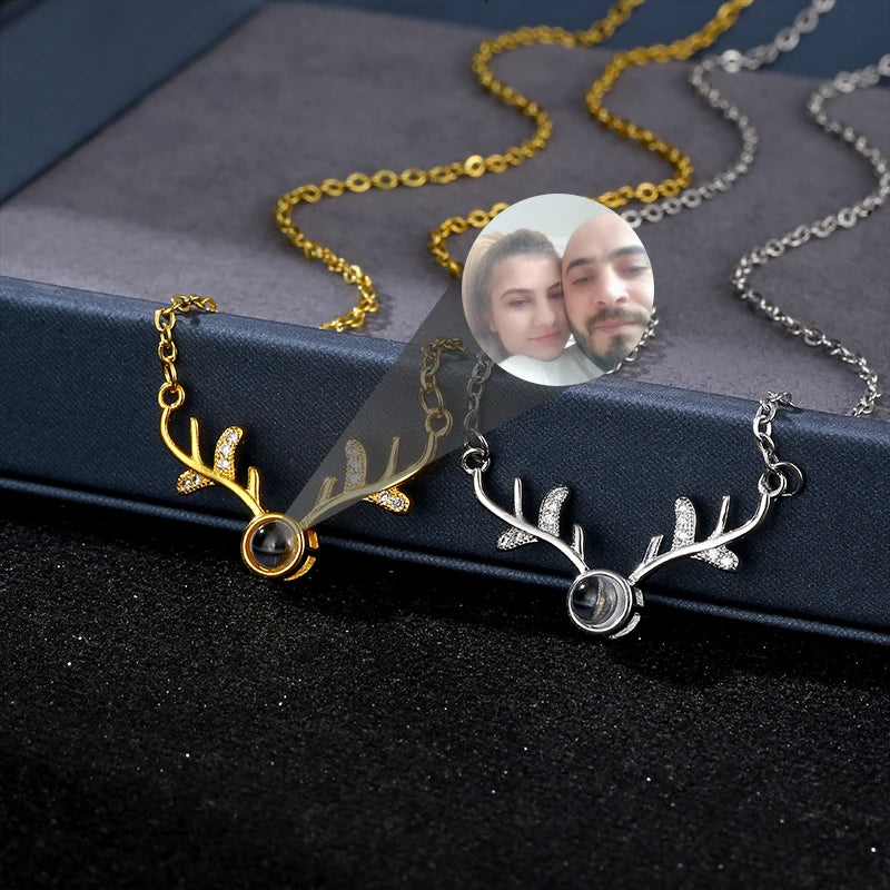 Valentine's Day Gift for Her Stainless Steel Classic Link Chain Dainty Beauty Customized Photo Projection Necklace