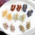 High Quality Handmade Earrings Colorful Natural Stone Irregular Bead Pendant Earrings Wholesale