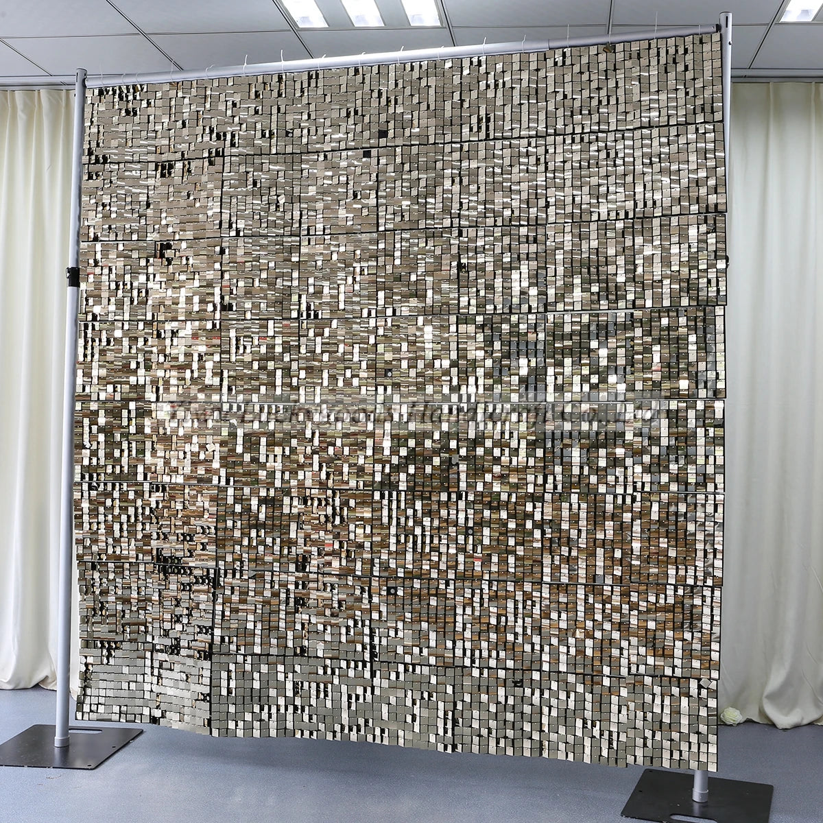 SL210712-1 Decorative Wind Activated Sparkling Sequins PVC Sequin Wall Panels for Wedding Background Decoration