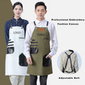 Custom Chef Apron with Pockets for Kitchen Baking Adult Men's Restaurant Waiter Barber Shop Manicurist Nail Art