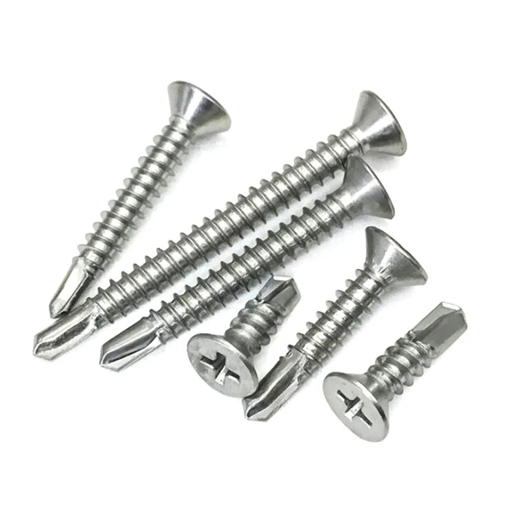 Stainless Steel Hex Flat Head Self Drilling Roof Screw Phillips Zinc Plated Self Taping Csk Countersunk Head Drilling Screws