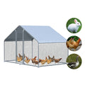 Large Chicken Coop Walk-in Metal Hen Cage with Waterproof Enclosure Playpen for Backyard Farm Outdoor
