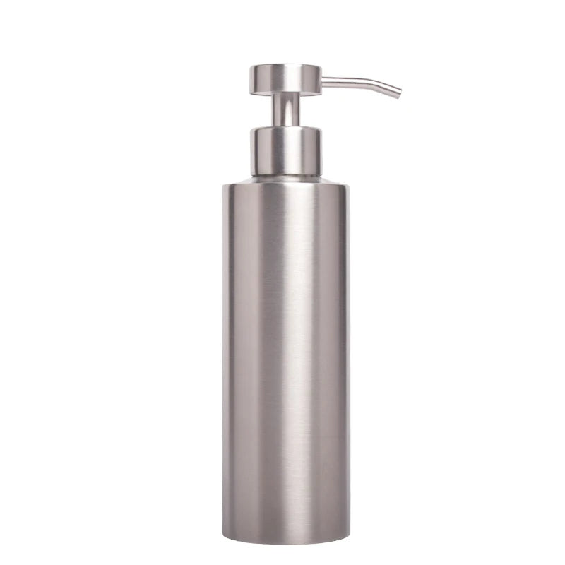 350ml 304 Stainless Steel Liquid Bottle Creative Manual Soap Dispenser Transparent Lotion Hand Sanitizer Bottle