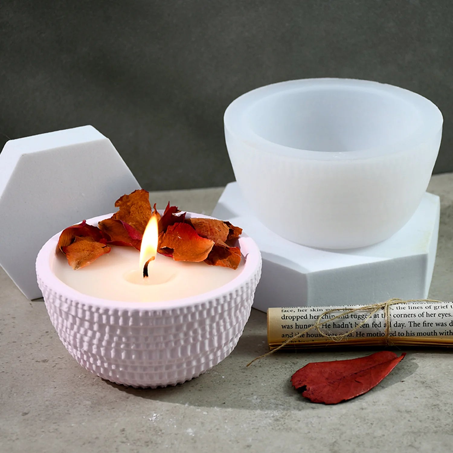 Diy Glue Mold Round Cement Pattern Norse Plaster Aromatherapy Candle Bowl Silica Gel Mold