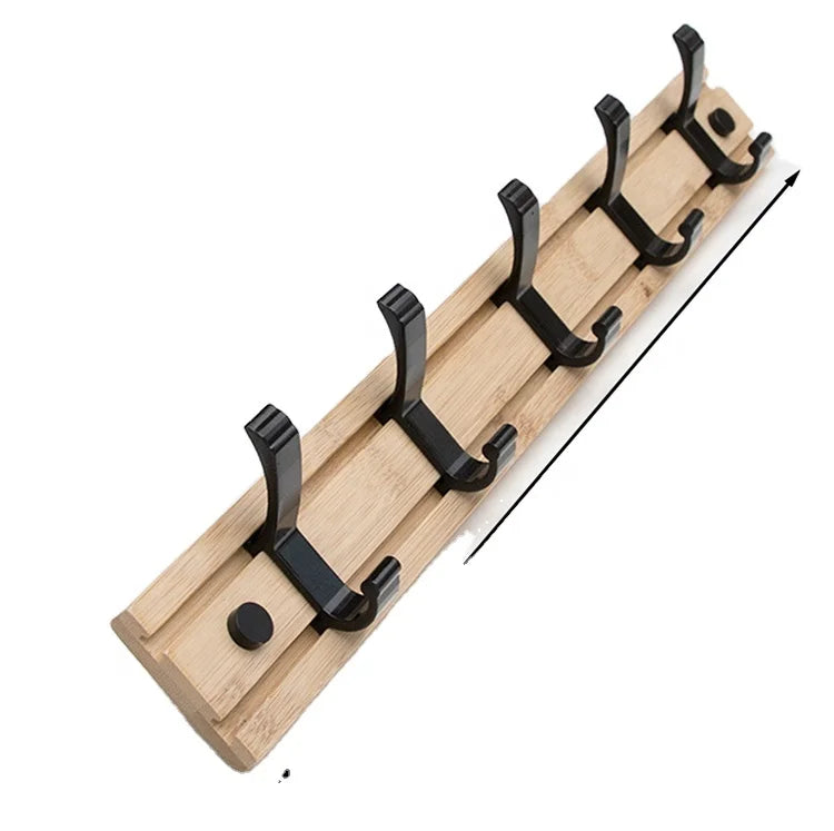 Wooden Coat Rack Clothes Hanger Hooks Living Room Wall Rack