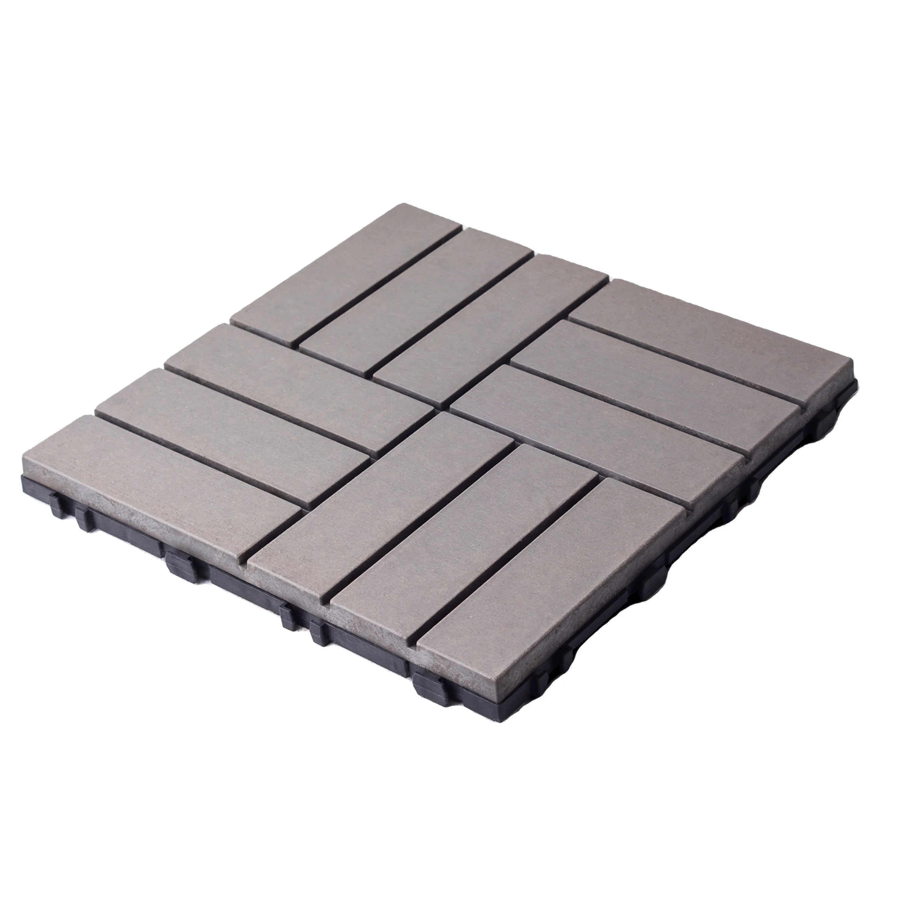 Interlocked Outdoor Wood Plastic Composite DIY Tiles with PP Base XF-N002 300*300*25 mm
