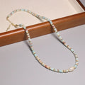 Natural Shoushan Stone Pearl Charm Beaded Necklace Semi-precious Healing Energy Braided Bracelets Shoushan Stone Choker Unisex