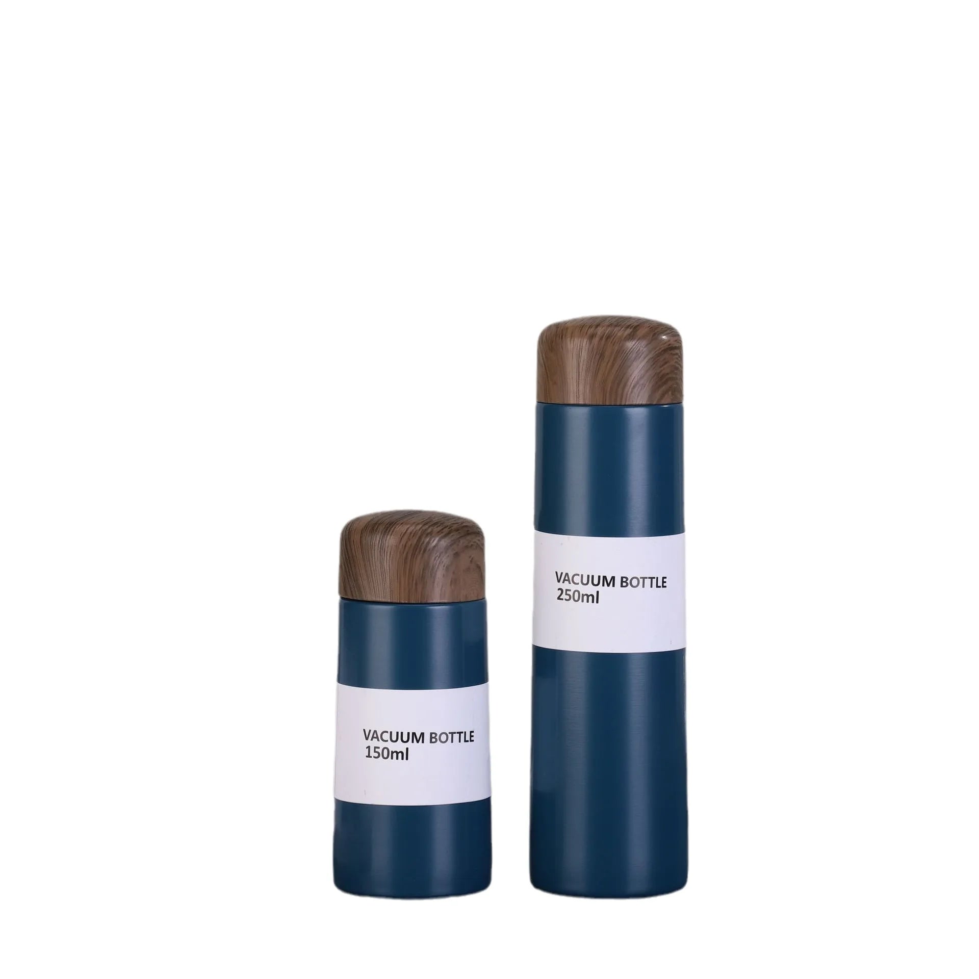 150ML 250ml Custom Double Wall Vacuum Insulated Stainless Steel Water Bottle with Wooden Lids for Kids
