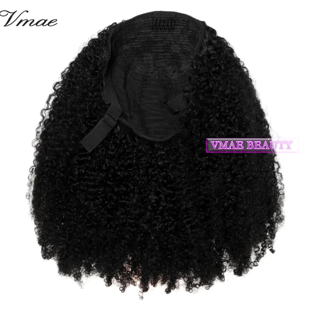 VMAE Brazilian Afro Curly Made Wigs Fashion Remy Natural Color 4A 4B 4C 100g Machine Wig Human Hair Extension