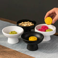 Chinese Style High-Footed Ceramic Fruit Tray Disposable Tea and Buddha Ornament for Small Household Use for Living Room