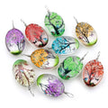 5pcs 34x18mm Flower Glass Pendant Charms Jewelry Crystal Oval Glass Real Dried Flower Heart Necklace Pendant Necklaces for Women