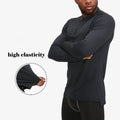 SHINBENE Quarter Zipper Long Sleeve Top Athletic Base Layer Undershirt Gear T Shirt Compression Shirts for Men