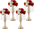 4Pcs Set Modern Style Metal Crystal Flower Stand 20cm X 38cm Wedding Parties Holidays Home Decorations Table Centerpieces