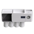 All Mounted Plastic Two-piece Bathroom Toothbrush Holder Electric Toothbrush Sterilizer with 4 Toothbrush Slots