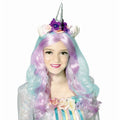 Custom Kids Wig Children Long Curly Wavy Rainbow Wig for Music Festival Cosplay Party