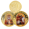 China Made Cross Commemorate Metal Craft Custom Gold Plated Printed logo Souvenir Metal Custom Made Coins