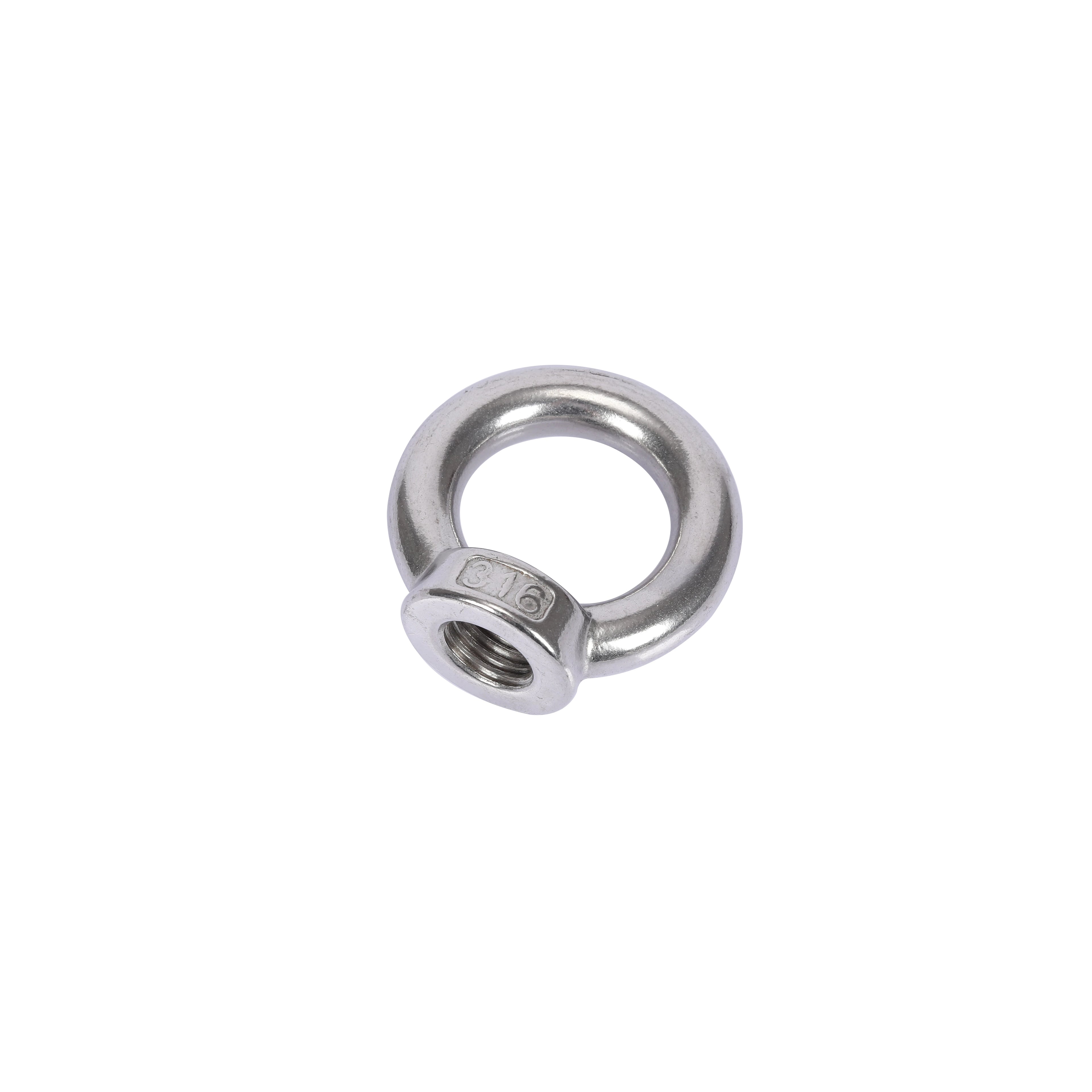 Rigging Hardware M8 M12 SS304 Eye Nut 316 Stainless Steel DIN582 Ring Shape Oval Threaded Lifting  M6 Forged Eye Nut