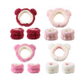 Plush Flannel Eco-Friendly Spa Headband Set for Women European-American Style 14CM Size Solid Color Facial Clean & Makeup Use